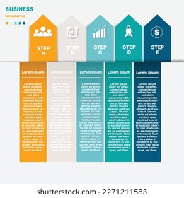 Business process graph, step to success diagram and chart illustration infographic vector Stock Illustration.