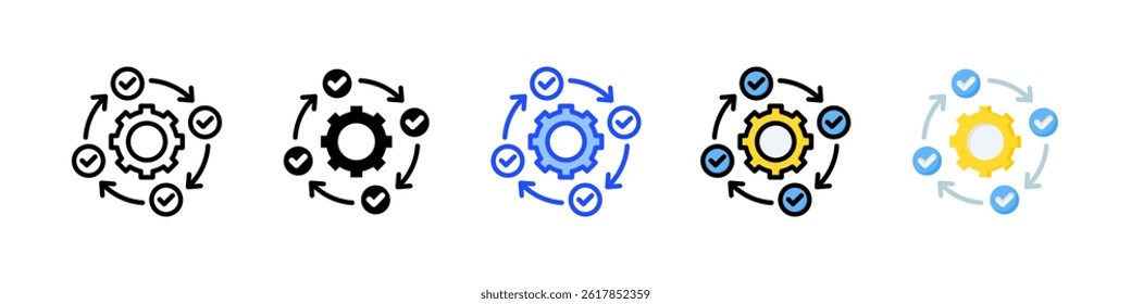 Business Process Icon Collection With Multiple Styles