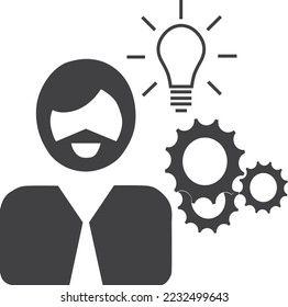Business process icon, human resource management icon vector