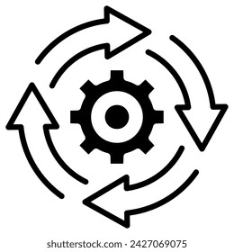 Ilustración vectorial de línea de icono de proceso de negocio