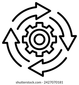 Ilustración vectorial de línea de icono de proceso de negocio