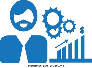 Icono de proceso de negocio, vector de símbolo de administración de negocios