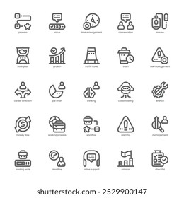 Pacote de ícones do Processo Empresarial para seu site, celular, apresentação e design de logotipo. Ícone do Processo de Negócios esboça o design. Ilustração de gráficos vetoriais e traçado editável.