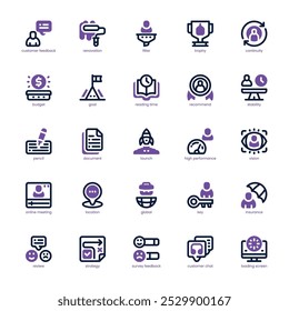 Business Process icon pack for your website, mobile, presentation, and logo design. Business Process icon dual tone design. Vector graphics illustration and editable stroke.