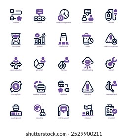 Pacote de ícones do Processo Empresarial para seu site, celular, apresentação e design de logotipo. Ícone de processo de negócios design de tom duplo. Ilustração de gráficos vetoriais e traçado editável.