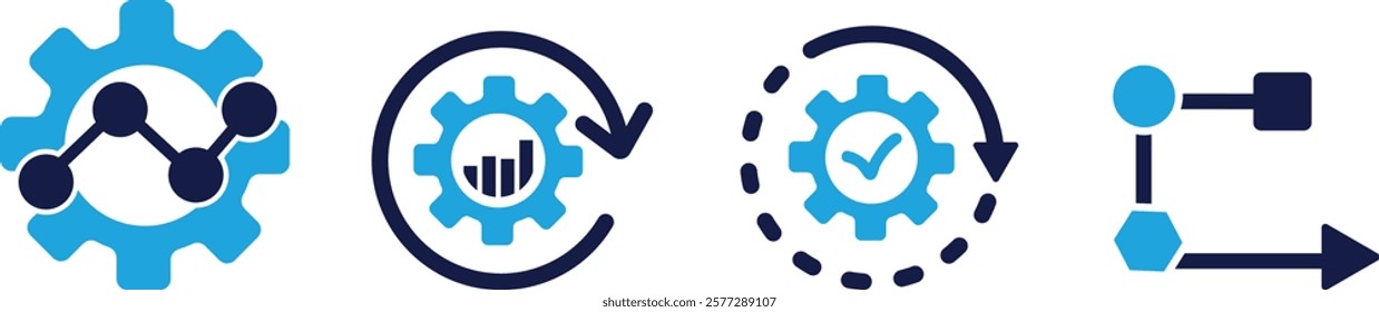 Business process icon set. Workflow and productivity You can easily change the color.