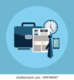 Business process icons set of portfolio, cv, start-up and branding.
