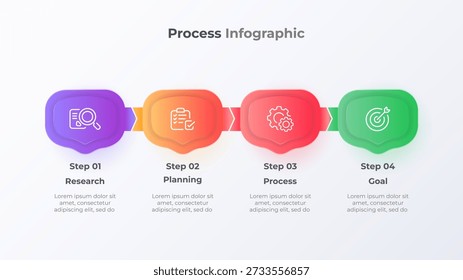 Business Process Infographic for 4 options.Perfect for business presentations, marketing reports, and educational materials seeking clarity and professional design.
