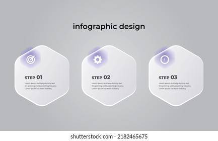 Business process infographic design template with 3 steps. Can be used for info graph, diagram, flow chart and business brochure.