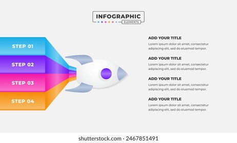 Business process infographic design template with 4 steps or options