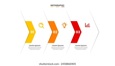 Business process infographic template with 3 options or steps. Timeline infographic design vector