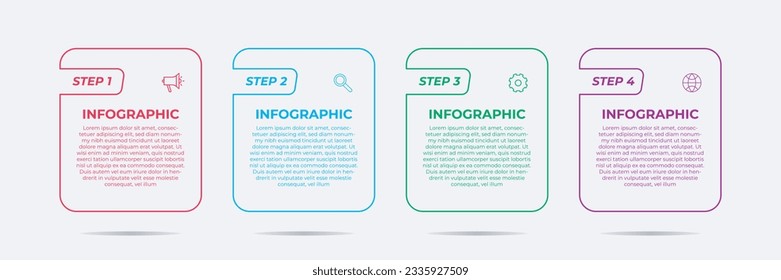 Business process infographic template. 4 Steps infographics template. EPS 10 Vector.