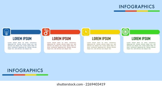 Business process infographic template. Infographic design with options or step number 4. Vector illustration graphic design.