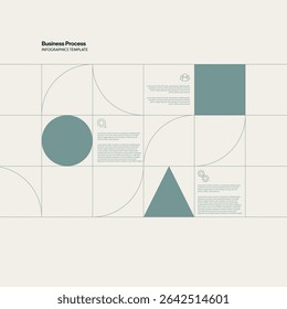 Plantilla de infografía de procesos de negocio. Editable eps10 Vector.