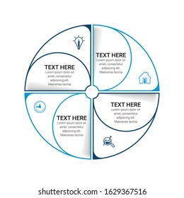 Business process infographic template. Thin line design with numbers 3, 4, 5, 6, options or steps. Vector illustration graphic design.