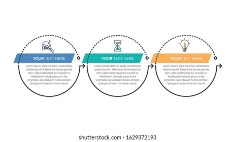 Business process infographic template. Thin line design with numbers 3, 4, 5, 6,  options or steps. Vector illustration graphic design.