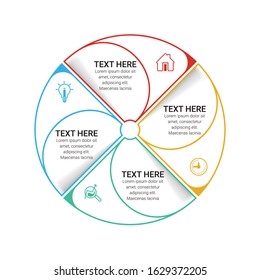 Business process infographic template. Thin line design with numbers 3, 4, 5, 6,  options or steps. Vector illustration graphic design.