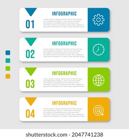 Business process infographic template. Thin line design with numbers 4 options or steps. Vector illustration graphic design