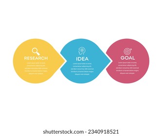 Business process infographic template. Thin line design with icons and 3 options or steps 