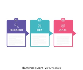 Business process infographic template. Thin line design with icons and 3 options or steps 
