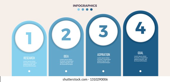 Business process. Infographics with 4 steps, options. Vector diagram.