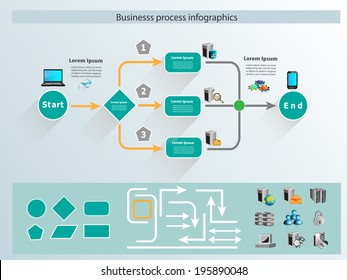 Business process infographics and reusable icon - Shutterstock ID 195890048