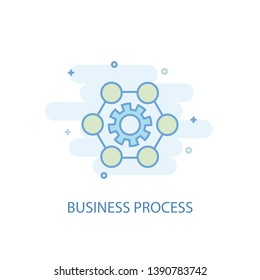 Business process line concept. Simple line icon, colored illustration. Business process symbol flat design. Can be used for UI/UX