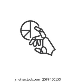 Business Process line icon. linear style sign for mobile concept and web design.  Circular diagram with robotic hand outline vector icon. Systematic automation symbol, logo illustration