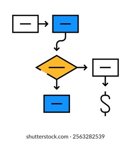 business process line icon vector. business process sign. isolated symbol illustration