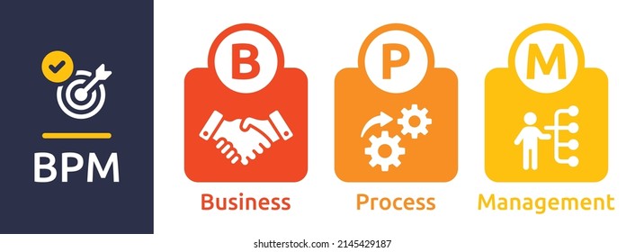 Business Process Management. BPM acronym vector illustration.