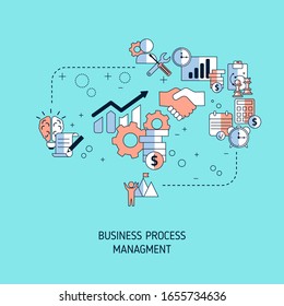 Business process management concept. Vector illustration.