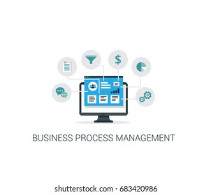Business Process Management vector banner. Internet business concept.
