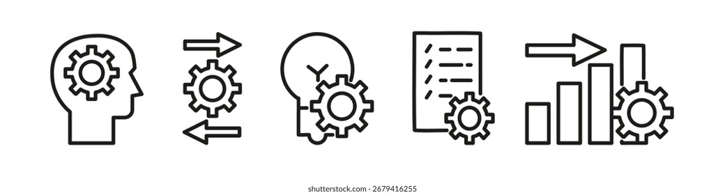 Conjunto de ícones de otimização de processos de negócios