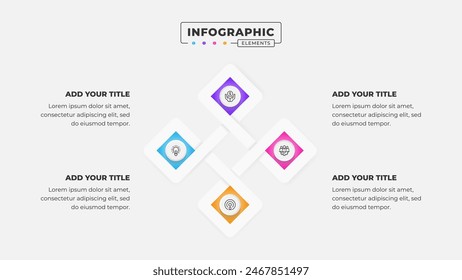 Business process puzzle infographic design template with 4 steps