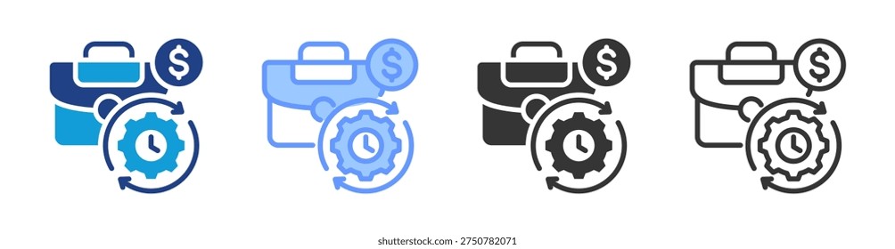 Business Process Reengineering icon set multiple style collection
