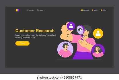 Business process scaling focuses on enhancing operational efficiency and resource management. This illustration depicts customer research illustrating the various methods of understanding client needs