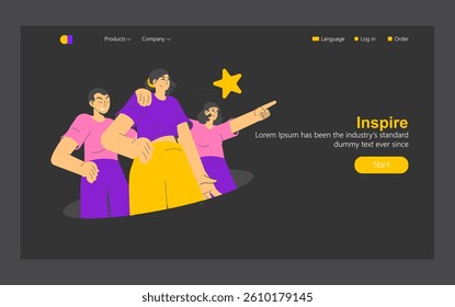 Business process scaling illustration. The concept illustrates a team focused on driving progress and innovation. Emphasizing collaboration and motivation to achieve business goals effectively. Vector