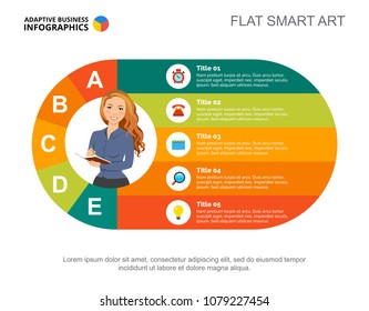 Business process slide template. Chart, design. Creative concept for infographic, report. Can be used for topics like entrepreneur, planning, management