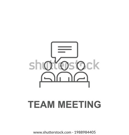 business process in team work discussion, group interaction. human resource management. partnership collaboration forum. team meeting icon. vector illustration. design on white background. EPS 10