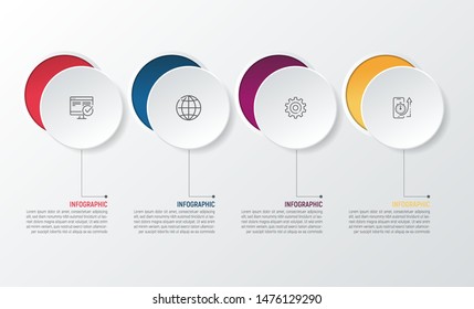 Business process template. Timeline infographics with 5 steps or options.