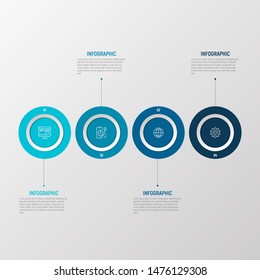Business process template. Timeline infographics with 5 steps or options.