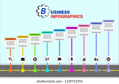 Business process timeline infographic designed for abstract background template  element modern diagram process technology digital marketing data presentation chart  Vector illustration.