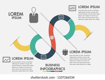 Business process. Timeline infographics with 3 options, circles.Vector template.Three steps infographics a strategy, workflow or team work.