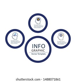 
Business process. Timeline infographics with 3 options, circles. Vector template