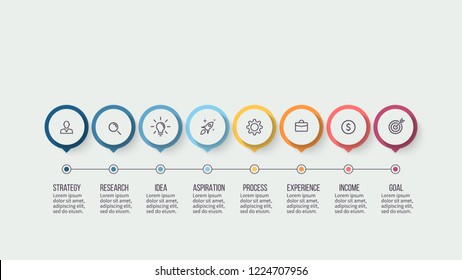 Business process. Timeline infographics with 4 steps, options. Vector presentation.