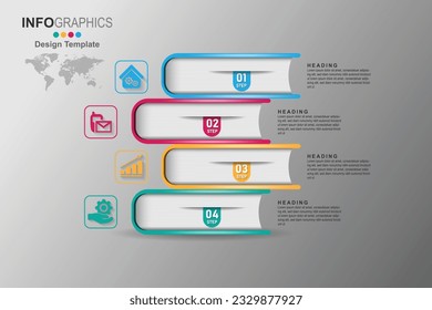 Business process timeline infographics 4 Step.