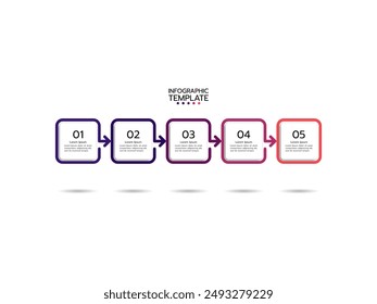 Business process. Timeline business  infographics with 5 steps, options, steps and arrows.