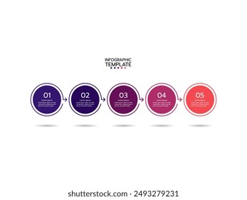 Proceso de negocio. Infografía de negocios de línea de tiempo con 5 pasos, opciones, pasos y flechas.