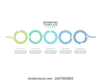 Business process. Timeline infographics with 5 steps, options. Vector chart.