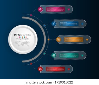Business process timeline infographics 6 steps.